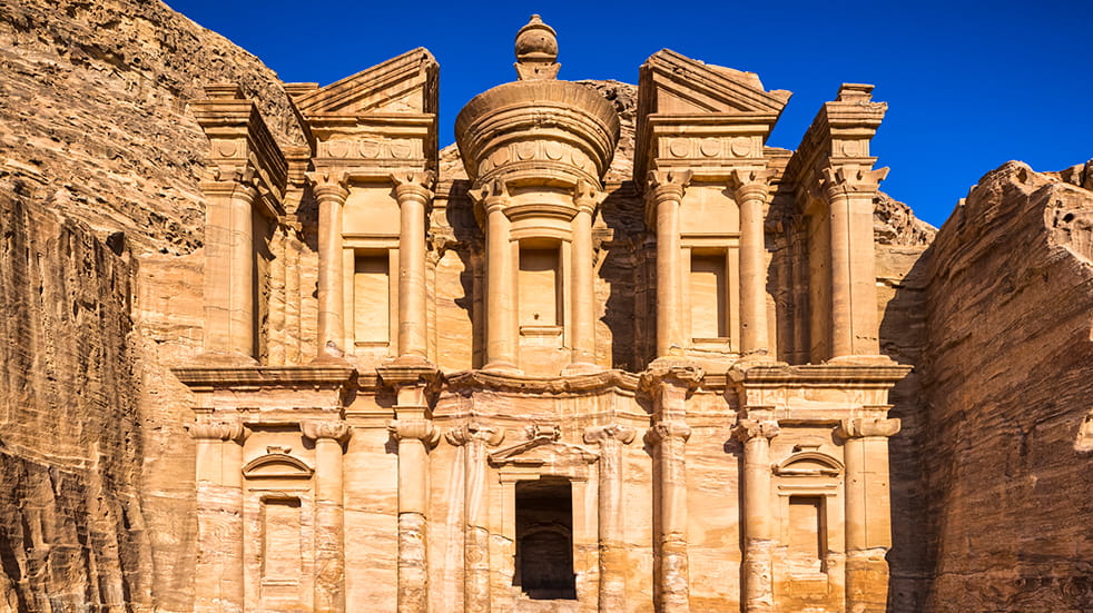 Jules Verne history holidays: Petra monastery in Jordan